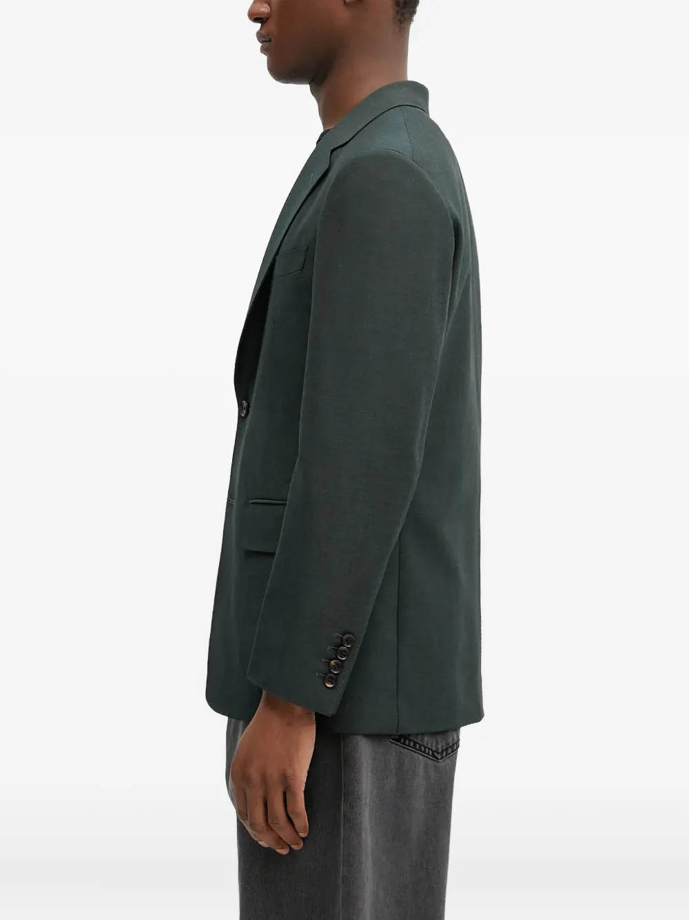 WACKO MARIA Blazer met gekerfde revers en twee knopen Groen
