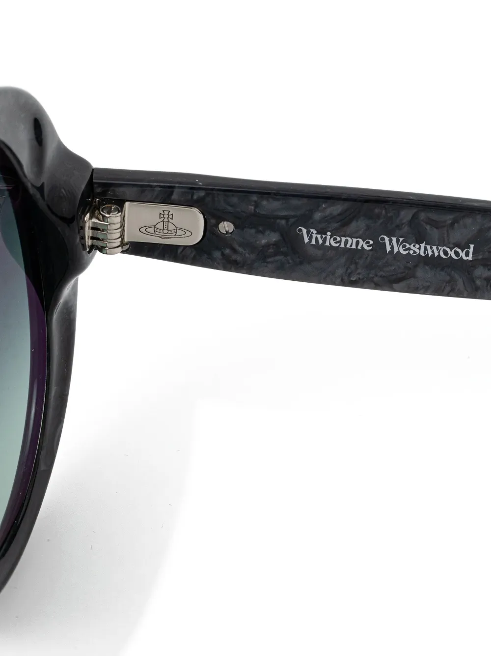 Vivienne Westwood Zonnebril met rond montuur en Orb-logo Zwart
