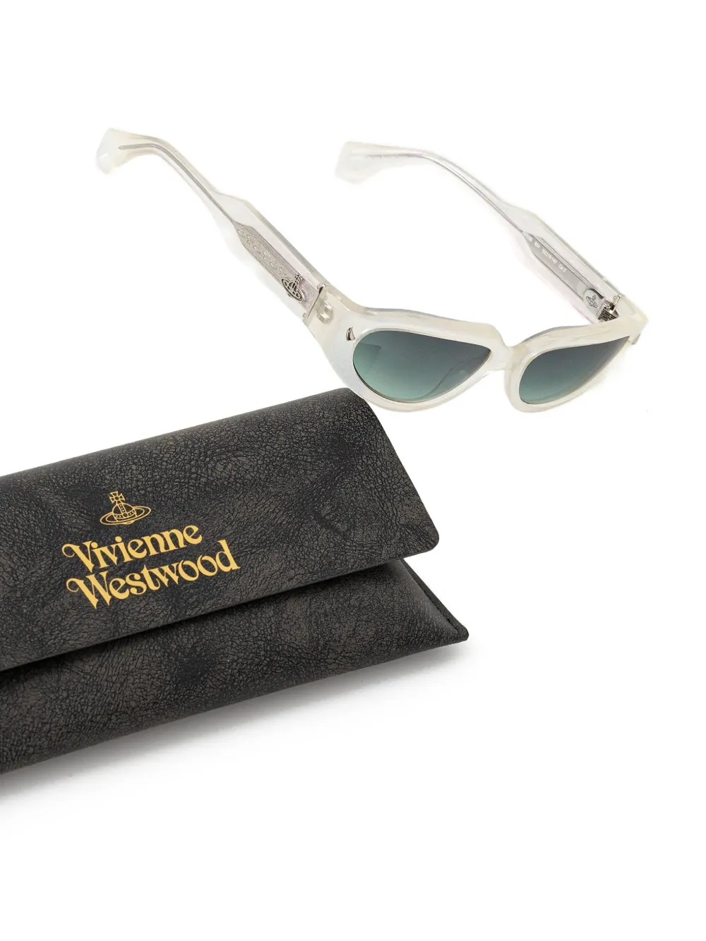 Vivienne Westwood orb-embellished cat-eye frame sunglasses Beige