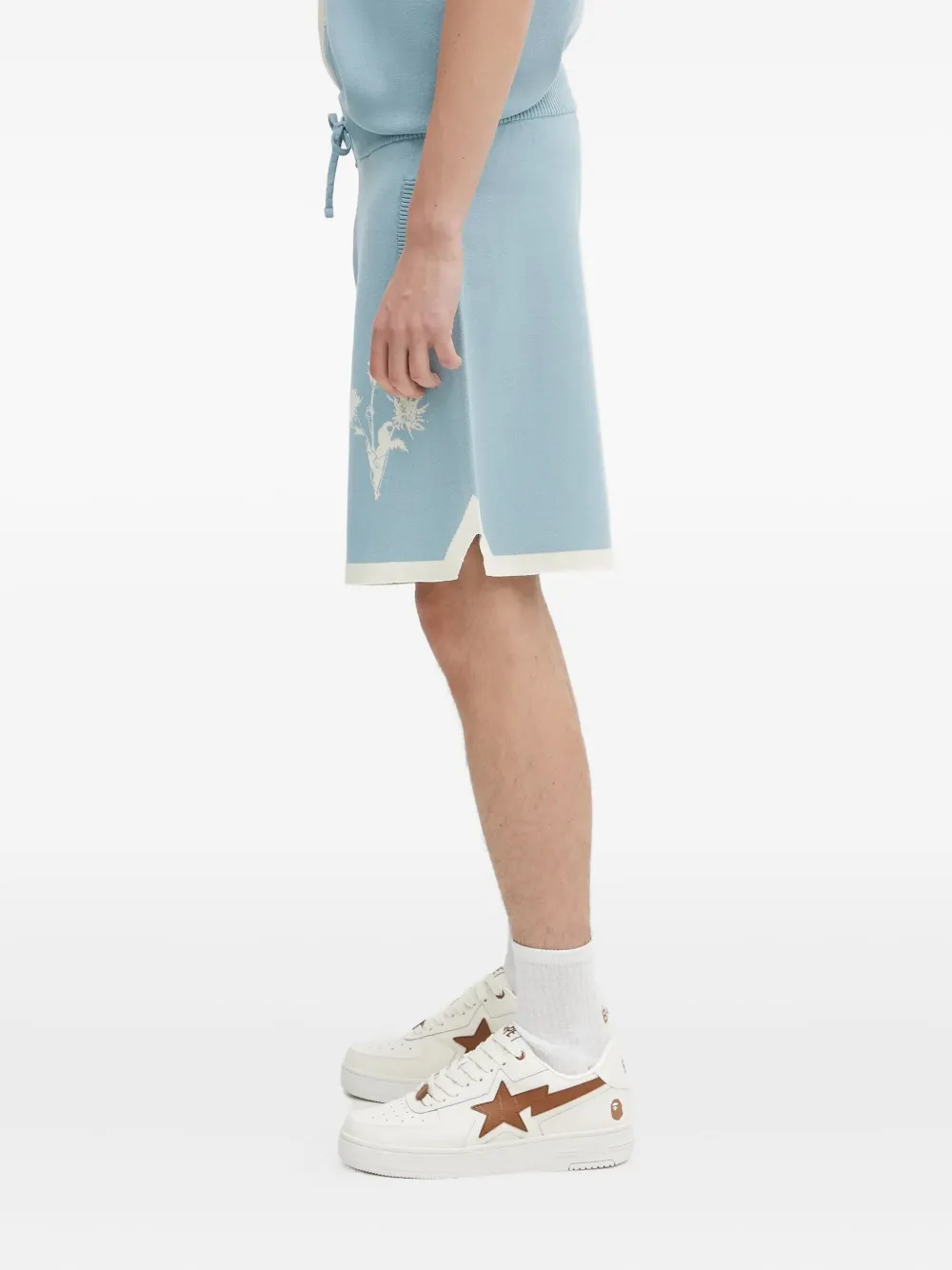 Filling Pieces Shorts met geborduurde bloemen Blauw