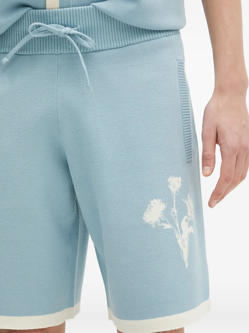 Filling Pieces Shorts met geborduurde bloemen Blauw
