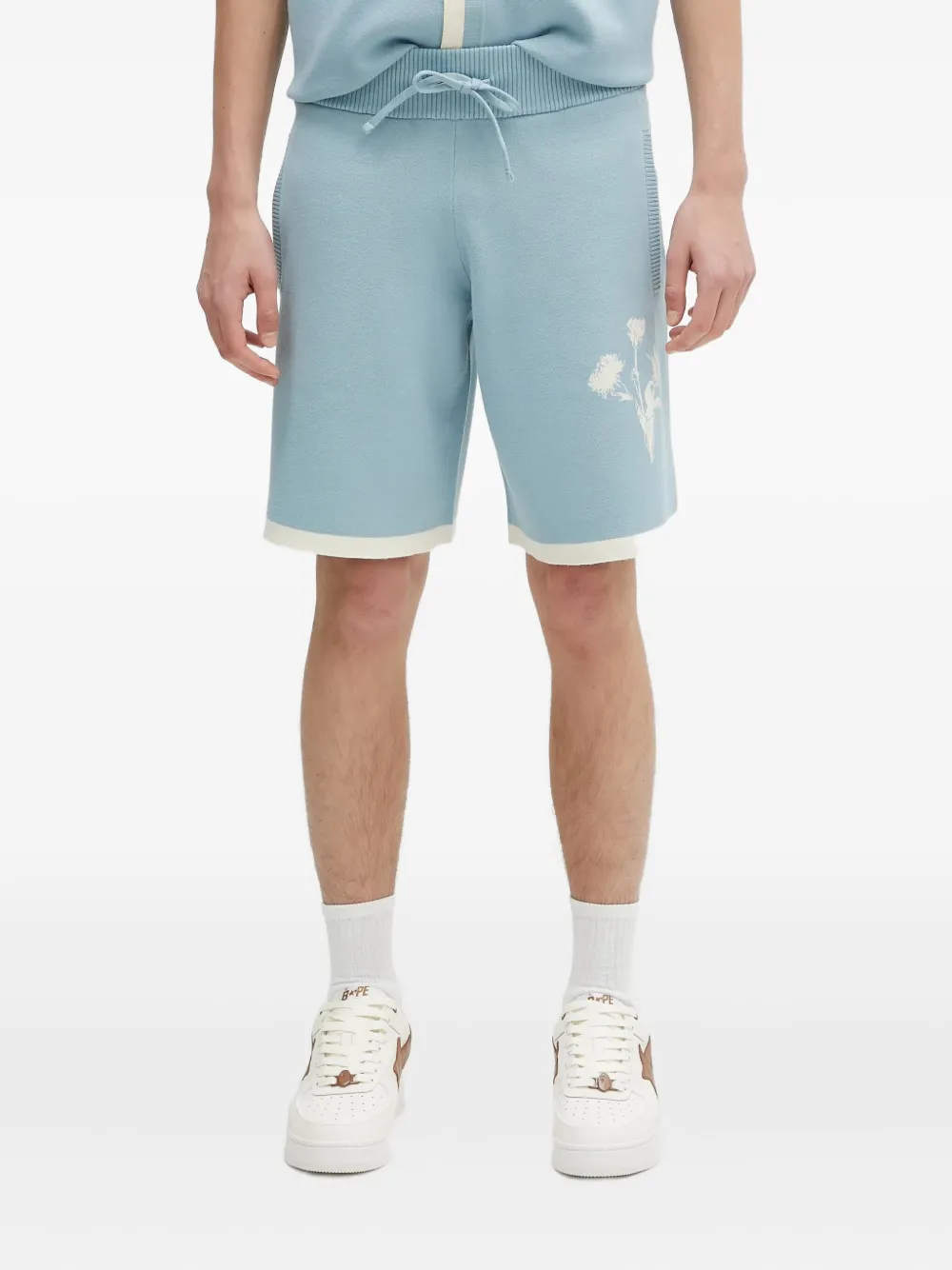 Filling Pieces Shorts met geborduurde bloemen Blauw