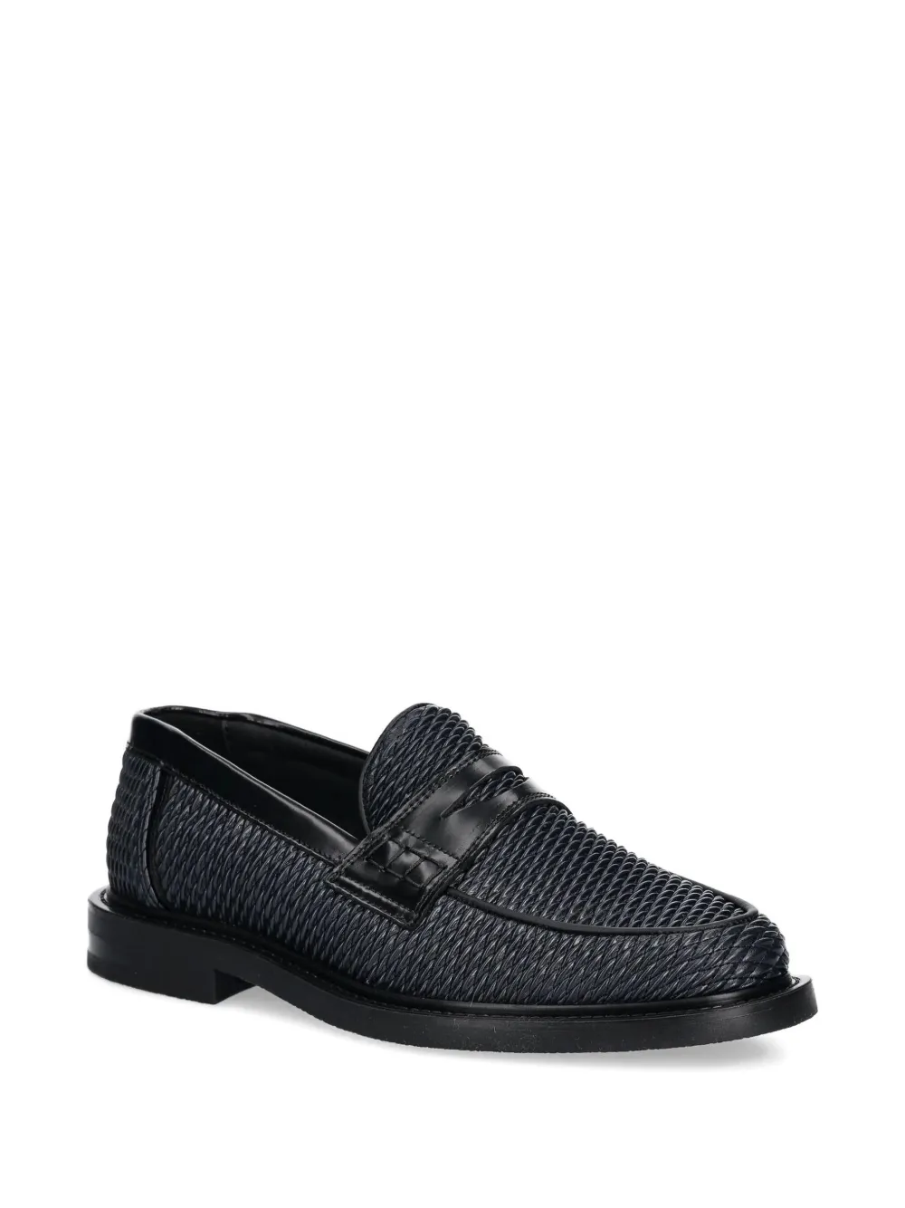 Filling Pieces Reed geweven penny loafers Blauw