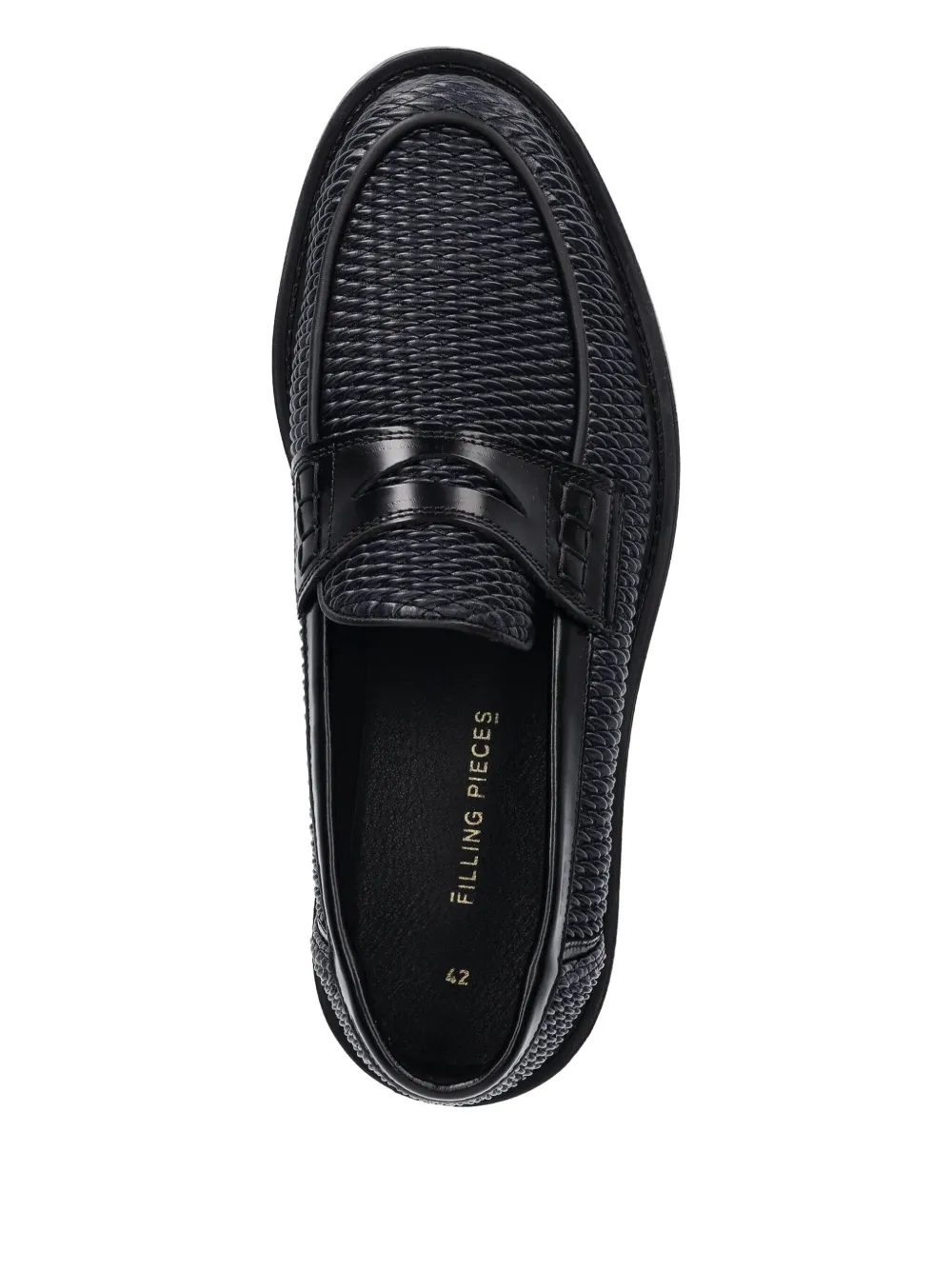 Filling Pieces Reed geweven penny loafers Blauw