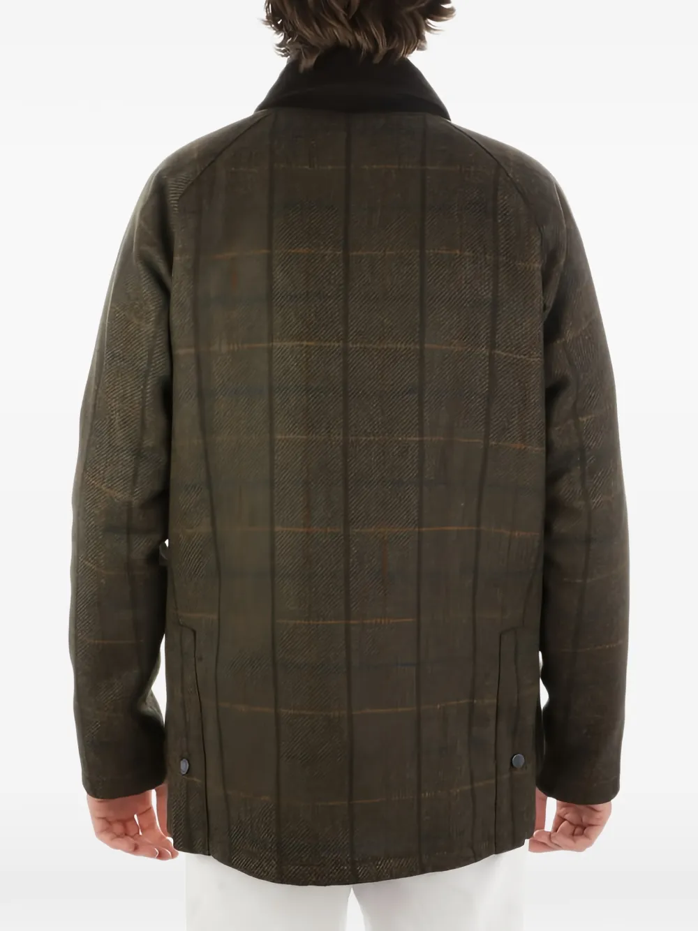Barbour Checked Corduroy Collar Jacket In Brown