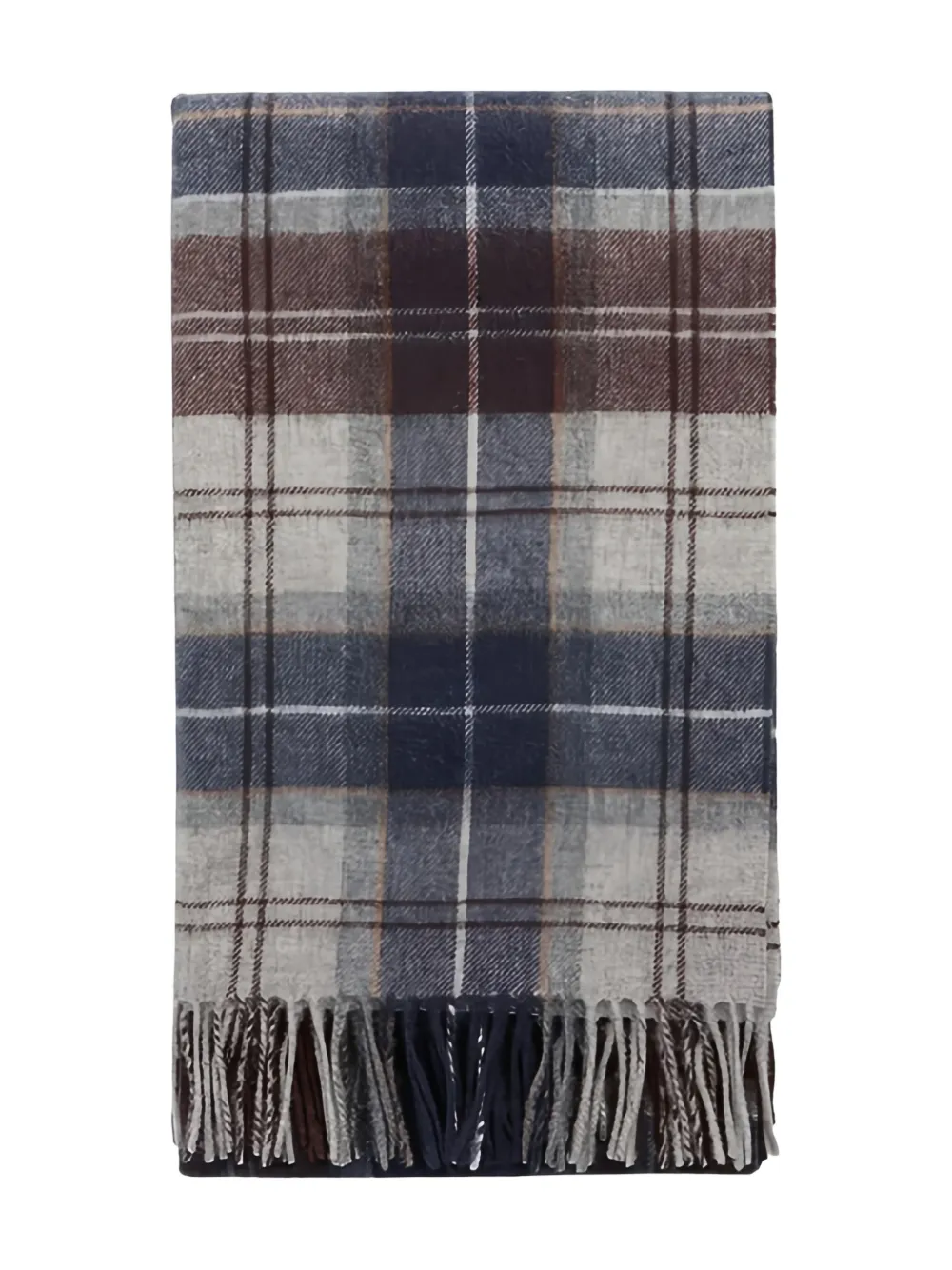 Barbour plaid fringed scarf | Grey | Image 1