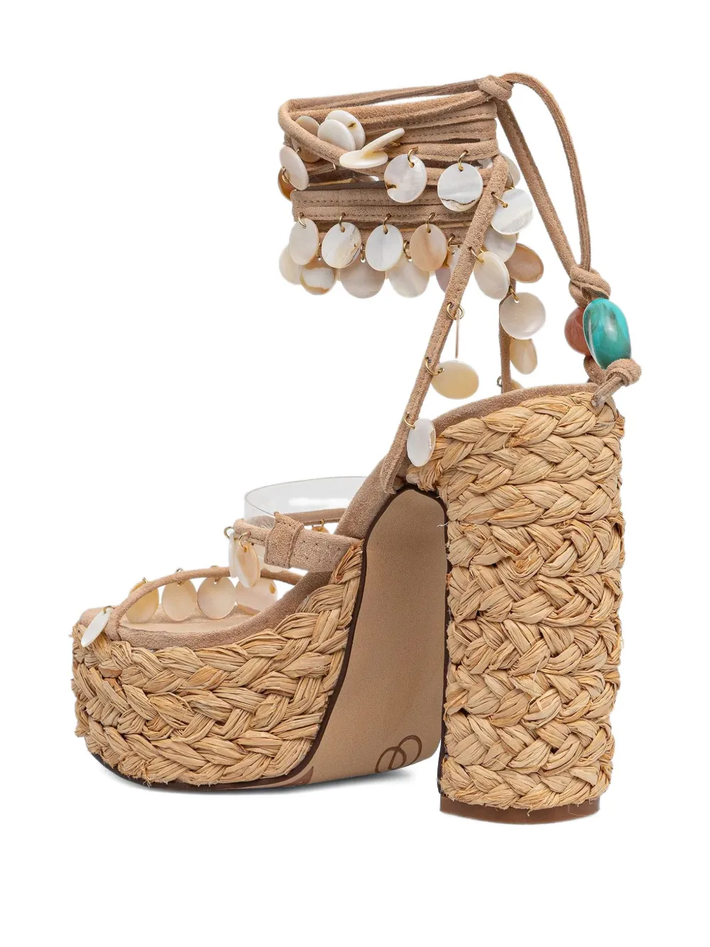 NAKED WOLFE 130mm Fantastic shell-embellished raffia platform espadrilles | Heeled Espadrilles | Image 2