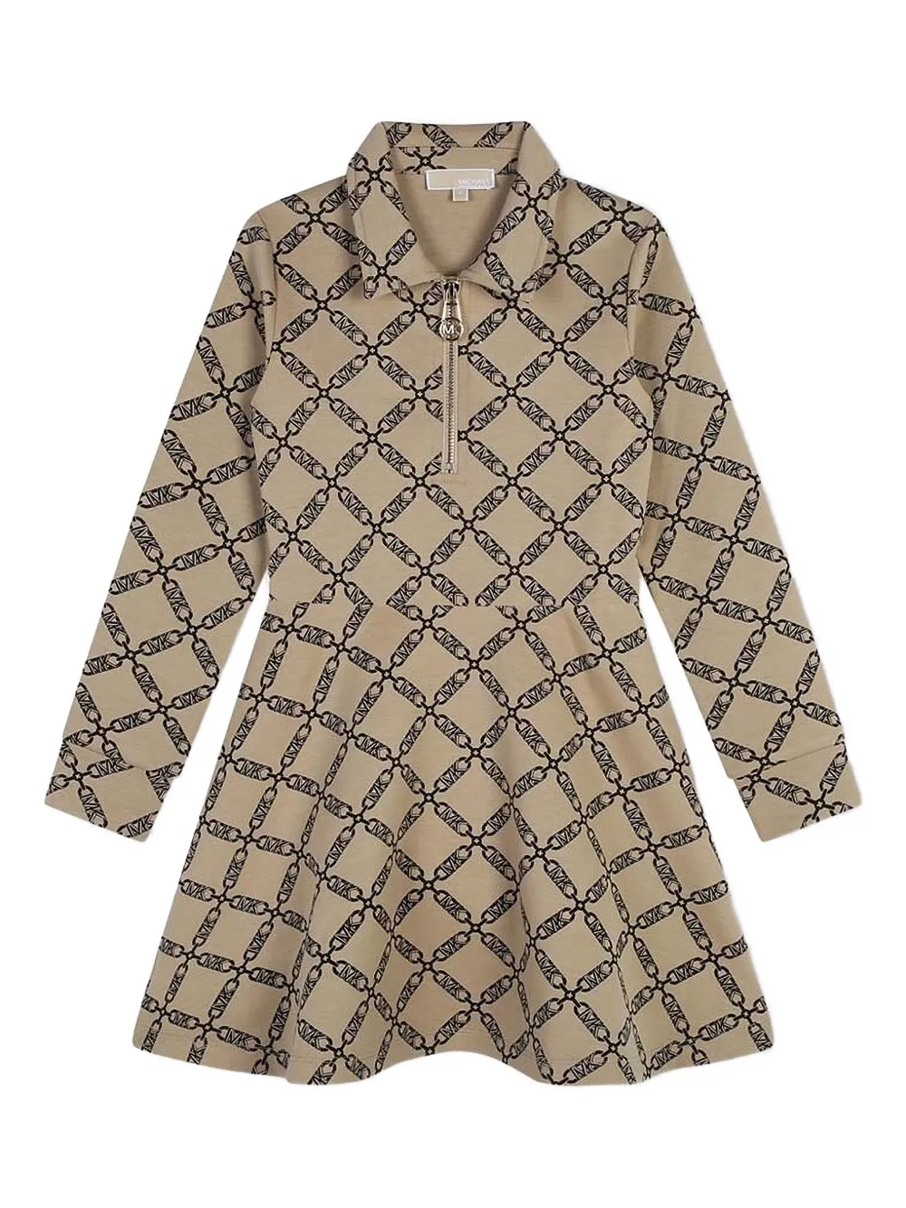 Michael Kors Kids chain-print belted dress | Brown | Image 1