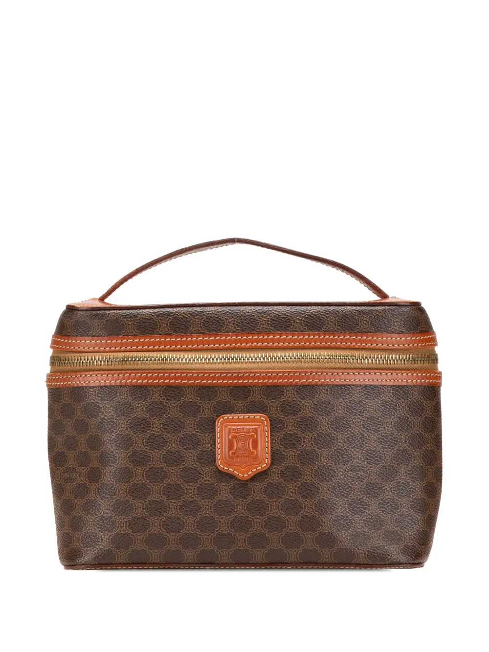 Céline Pre-Owned 1997 Macadam Coated Canvas vanity bag - ブラウン Céline Pre-Owned 1997 Macadam Coated Canvas vanity bag - ブラウン