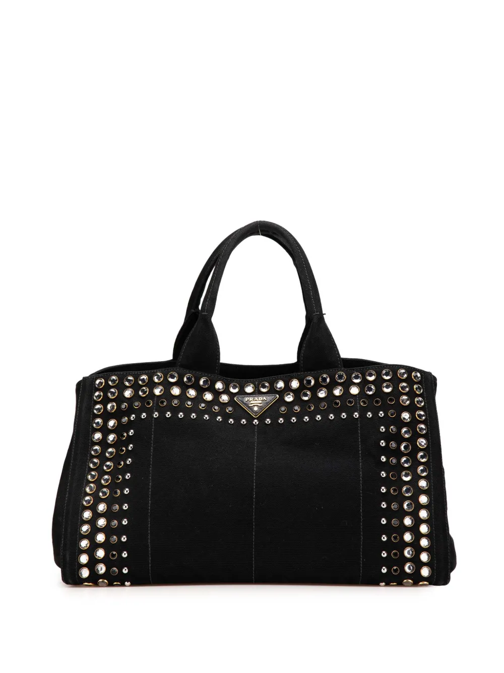 Prada Pre-Owned 2013-2020 Large Denim Canapa Bijoux Tote satchel | Black | Image 1