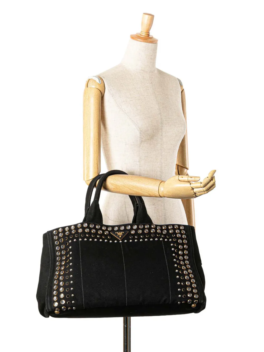 Prada Pre-Owned 2013-2020 Large Denim Canapa Bijoux Tote satchel | Pre-Owned | Image 2