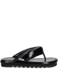 NAKED WOLFE Hilary padded leather thong slides - Black