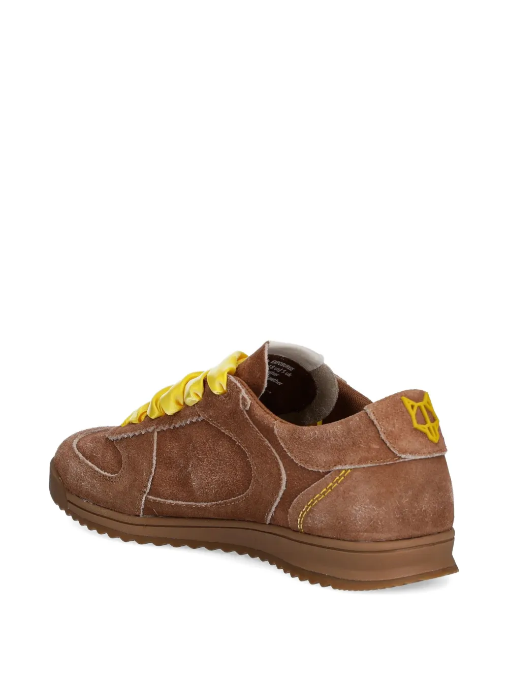 NAKED WOLFE Exposure suede yellow-ribbon sneakers Brown