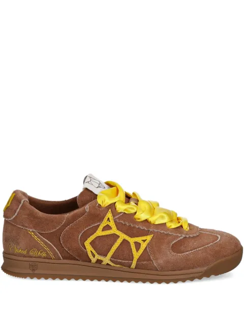 NAKED WOLFE Exposure suede yellow-ribbon sneakers 