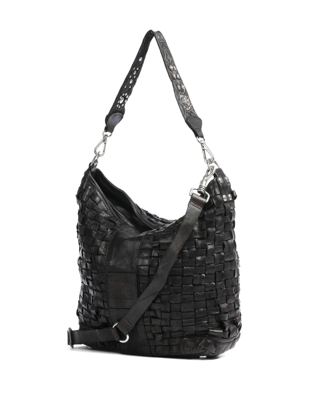 Campomaggi Edera woven-leather shoulder bag - Zwart
