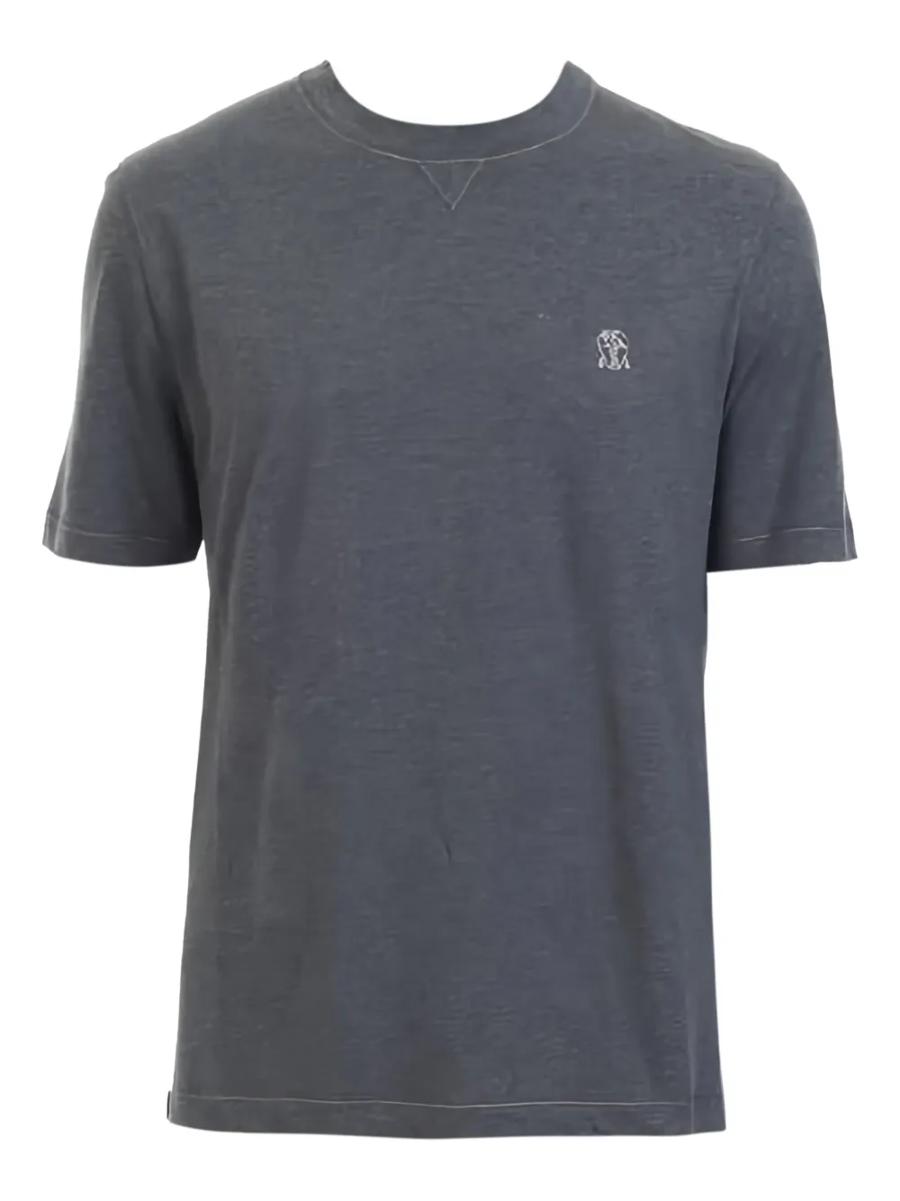Brunello Cucinelli logo crewneck T-shirt | Grey | Image 1