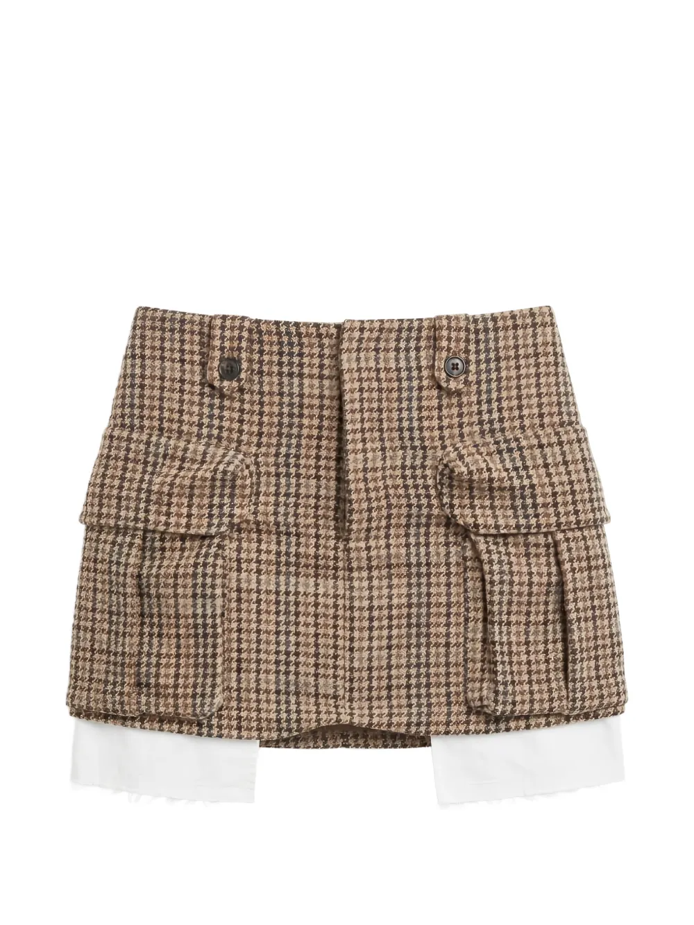 Eleh Minigonna con motivo pied de poule - Marrone