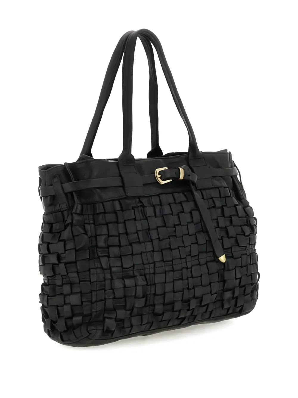 Campomaggi woven buckle satchel - Zwart