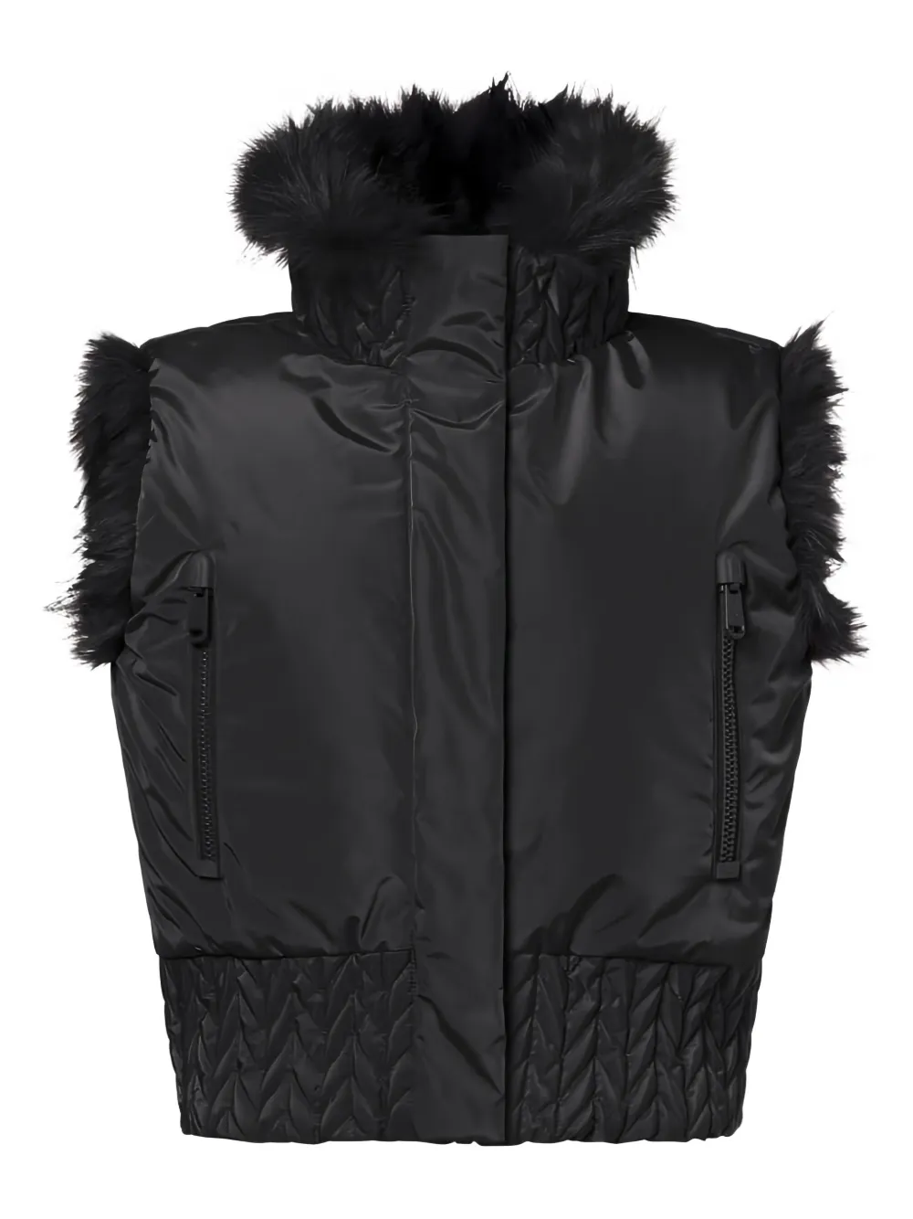 Goldbergh Yara reversible faux-fur hooded gilet | Black | Image 1