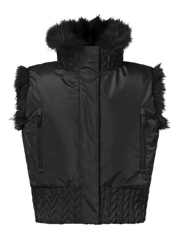 Goldbergh Yara Reversible Faux-fur Hooded Gilet in Black