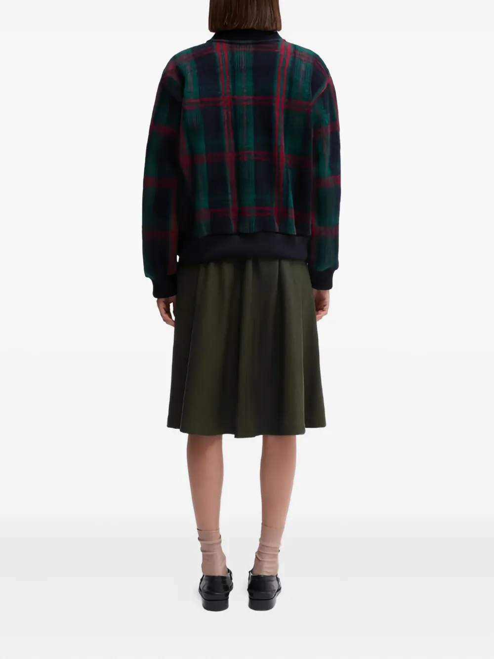 ASPESI Geruite trui met V-hals Blauw