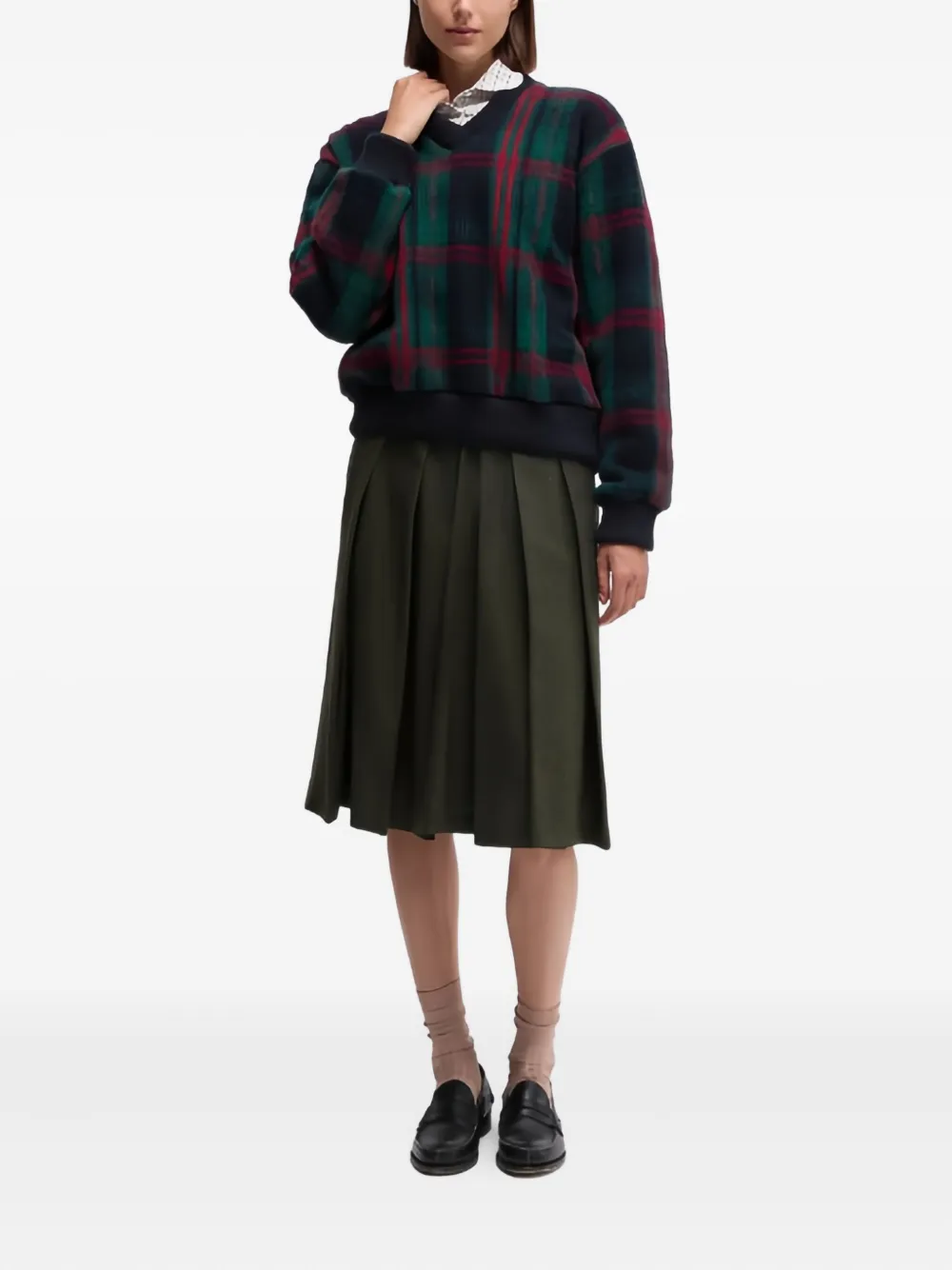 ASPESI suéter con motivo de cuadros y cuello en V | Suéteres | Image 2