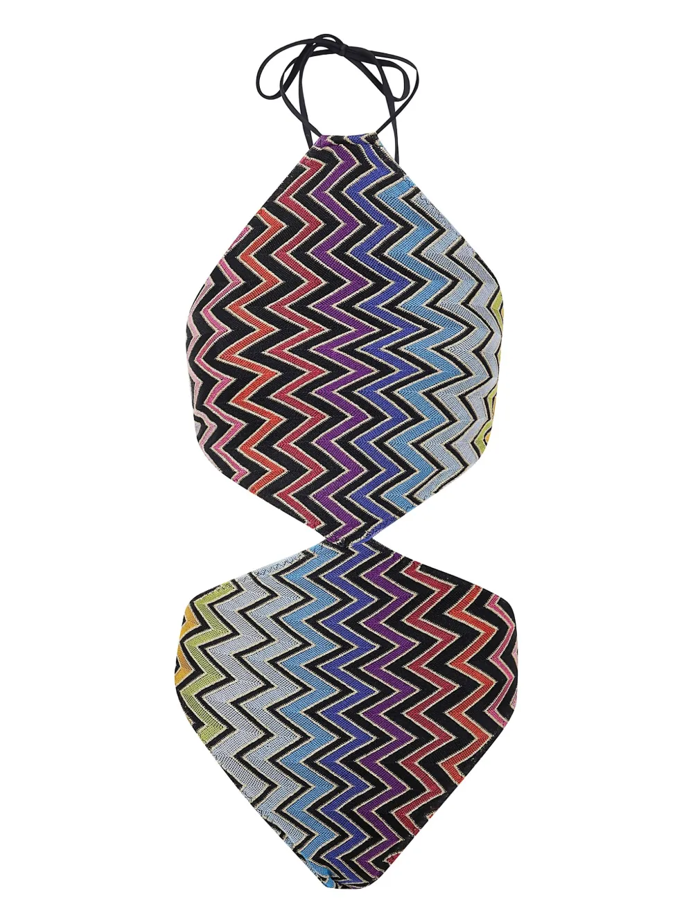 Missoni Zig-zag-pattern Halter-neck Swimsuit