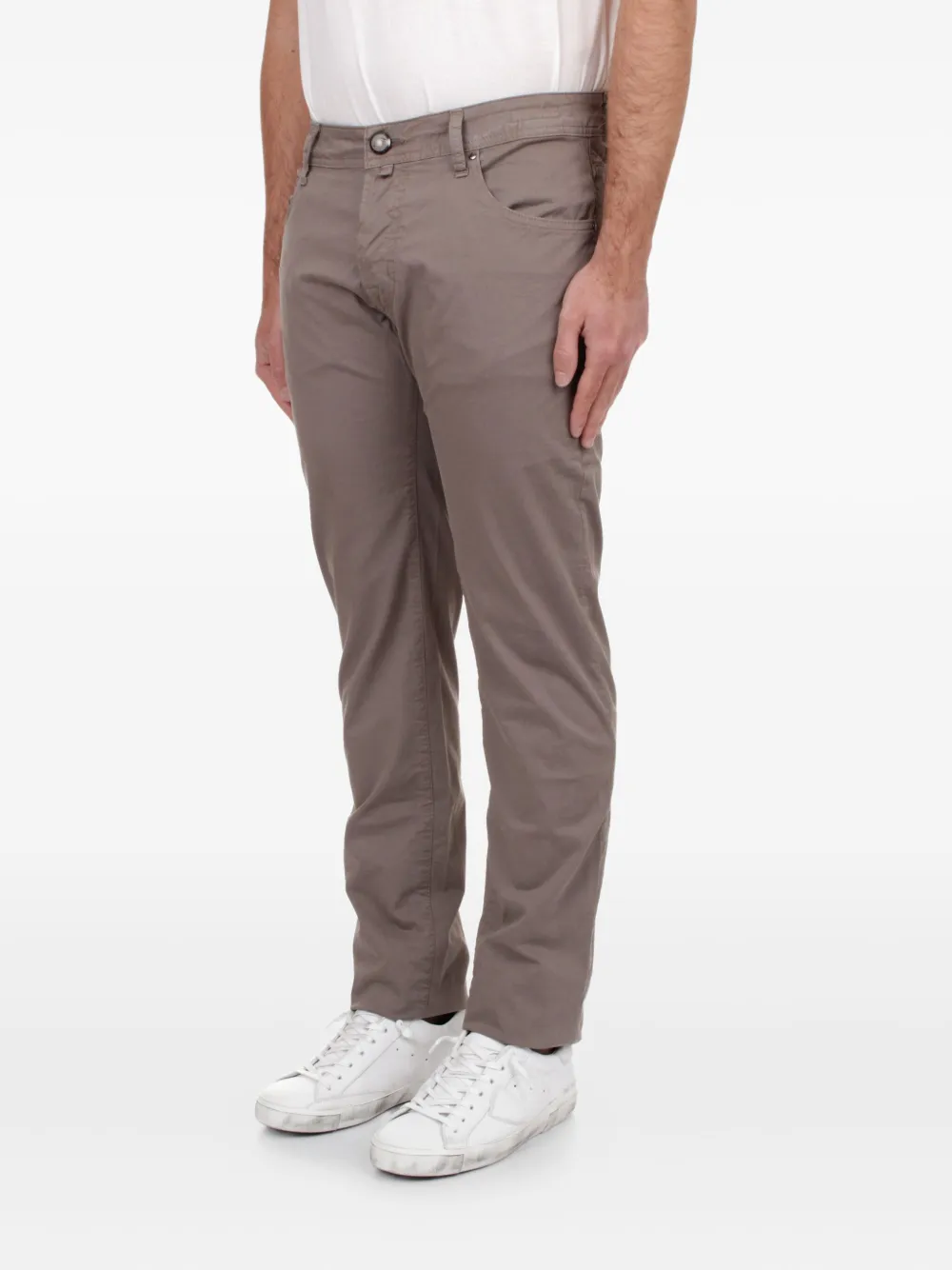 Jacob Cohen Nick Slim-cut Trousers In Brown