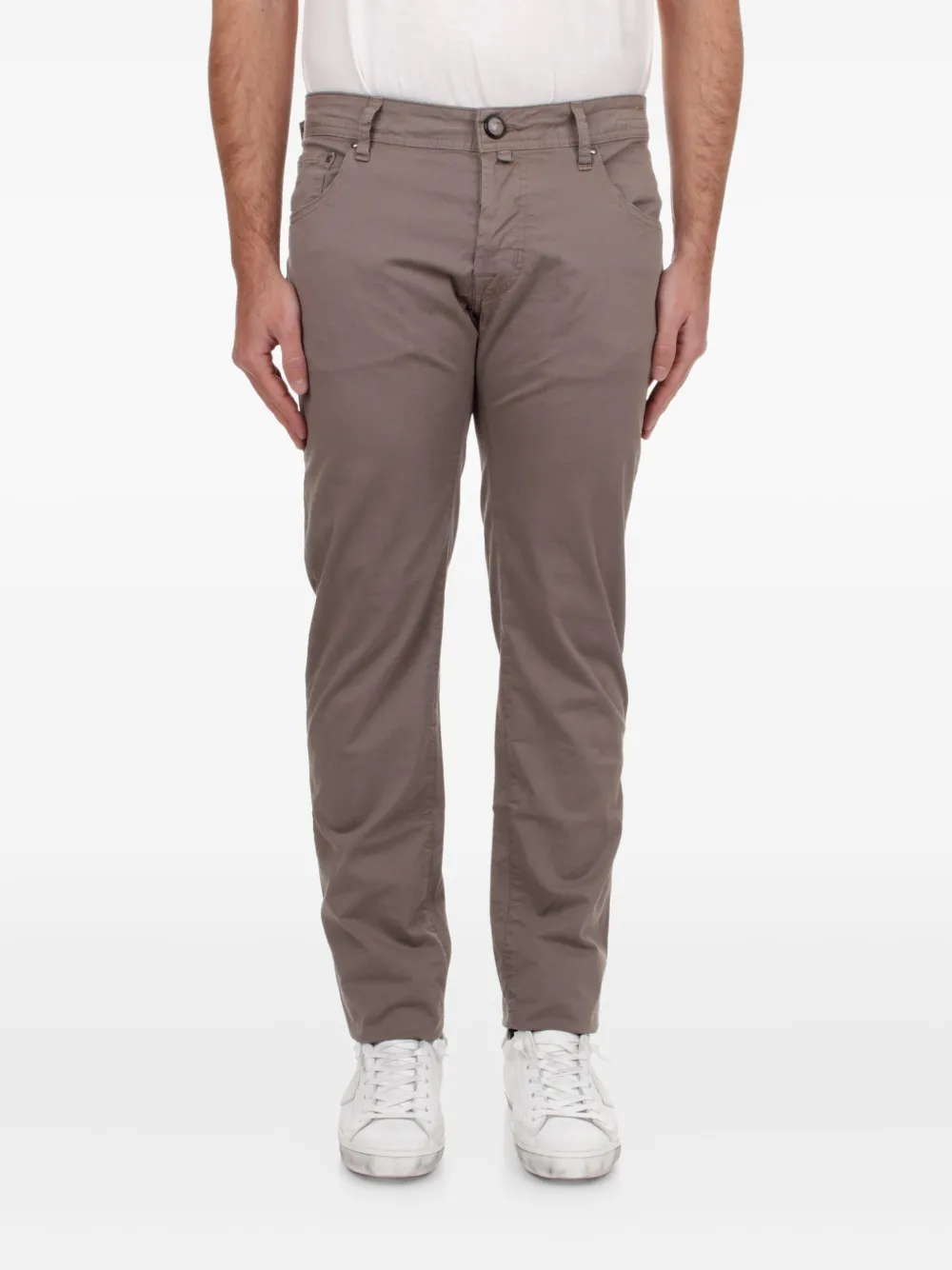 Jacob Cohen Nick Slim-cut Trousers In Brown