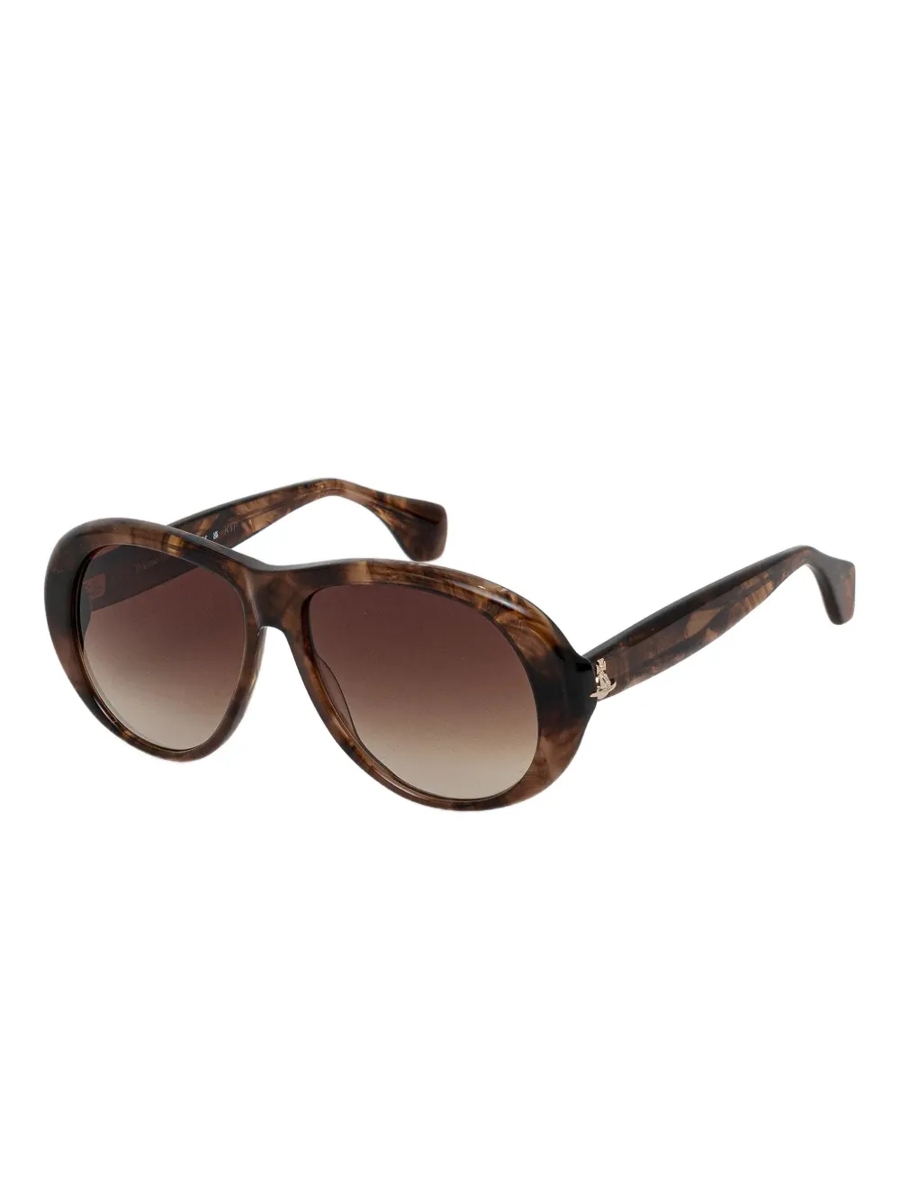 Vivienne Westwood tortoiseshell round-frame sunglasses - Bruin