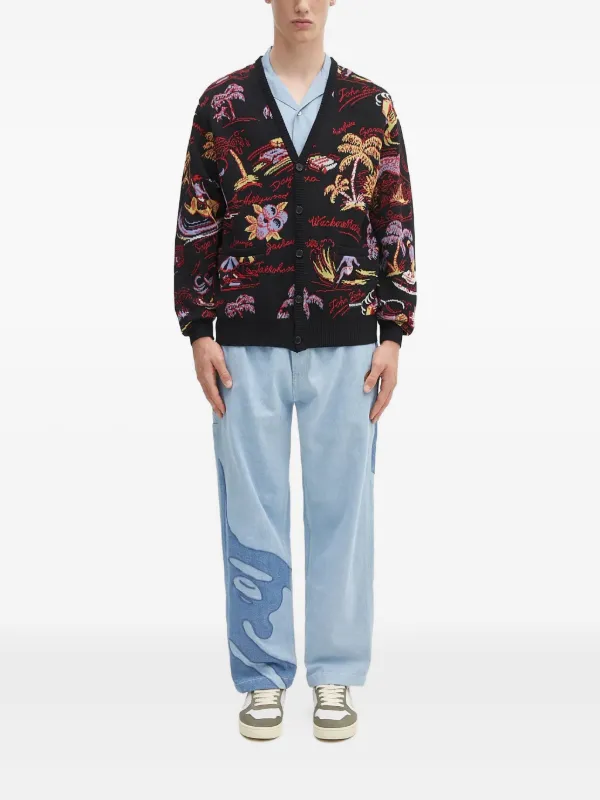 芋*様 WACKO MARIA STRIPED CARDIGAN BLACK L WACKO MARIA tropical-pattern Cardigan | Black | FARFETCH NO