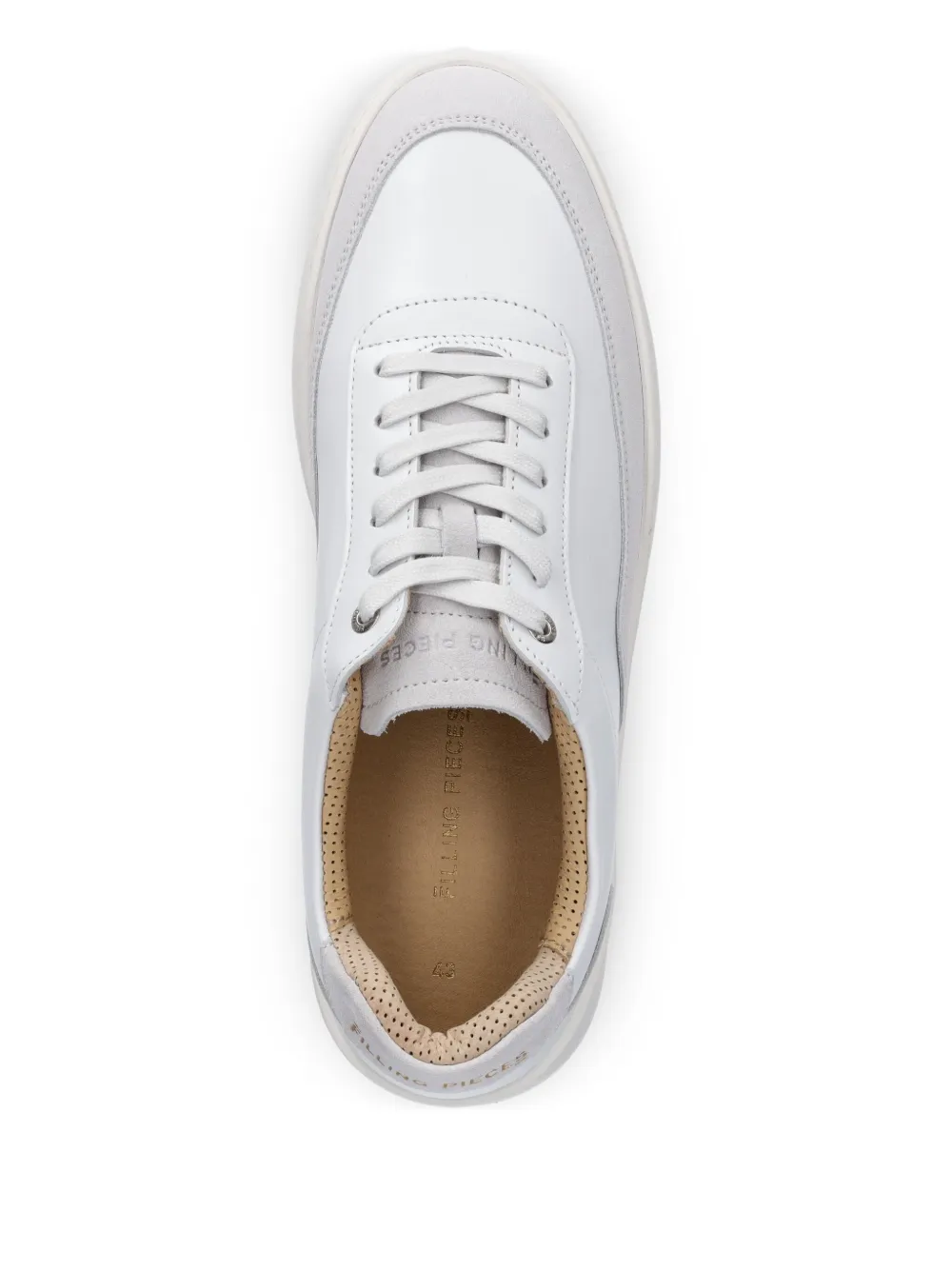 Filling Pieces Mondo leather panelled sneakers White