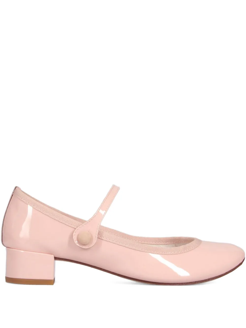 Repetto 30mm patent leather button-fastening heeled pumps Pink