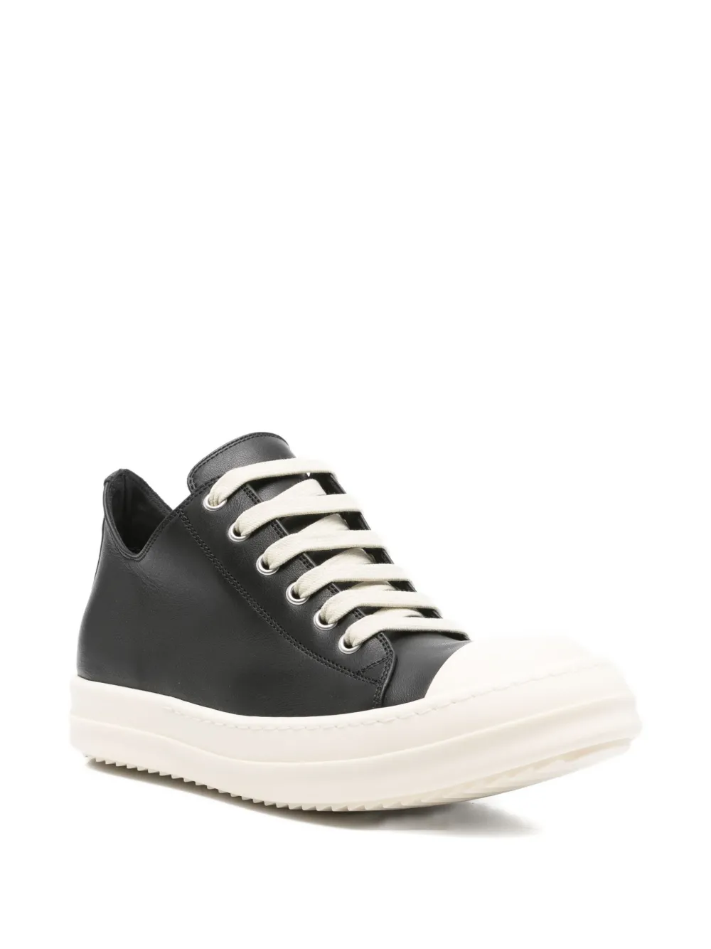 Rick Owens leather lace-up sneakers Black