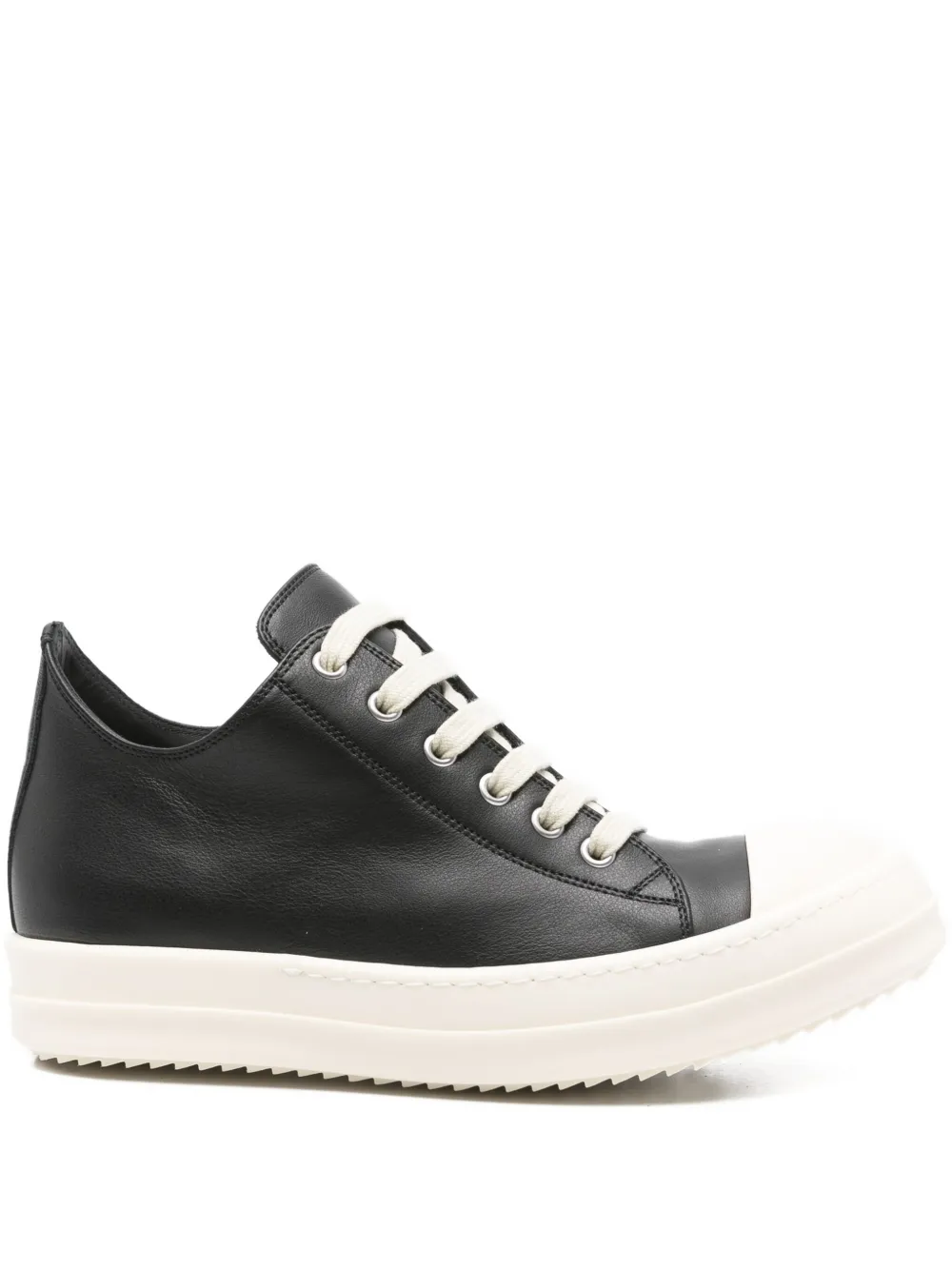 Rick Owens leather lace-up sneakers Black