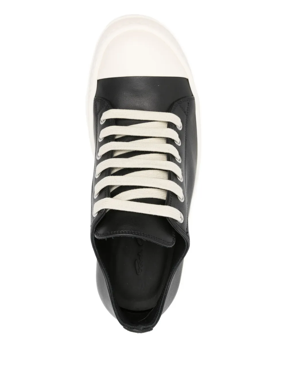 Rick Owens leather lace-up sneakers Black