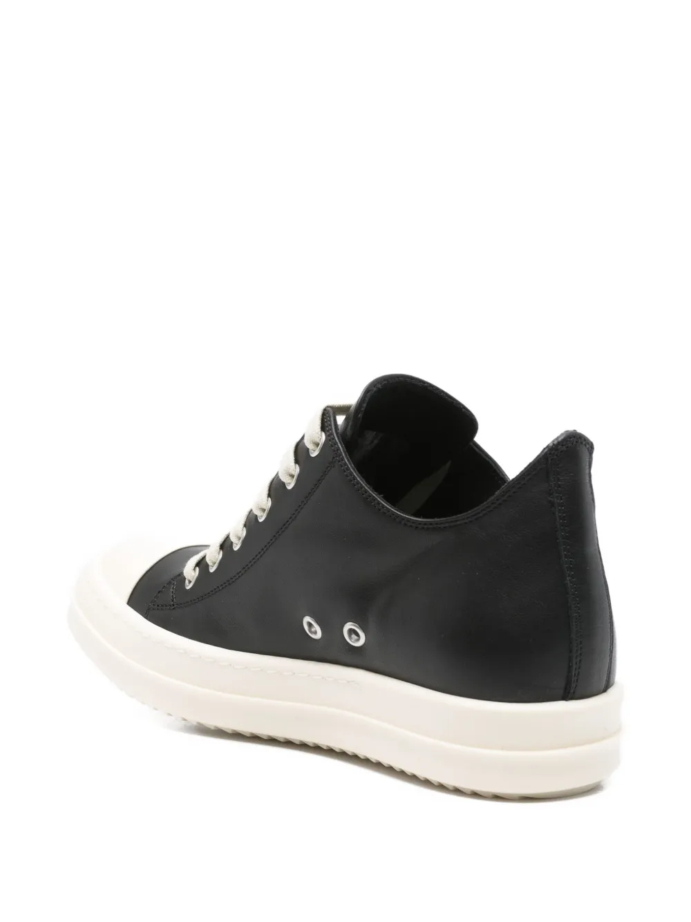 Rick Owens leather lace-up sneakers Black
