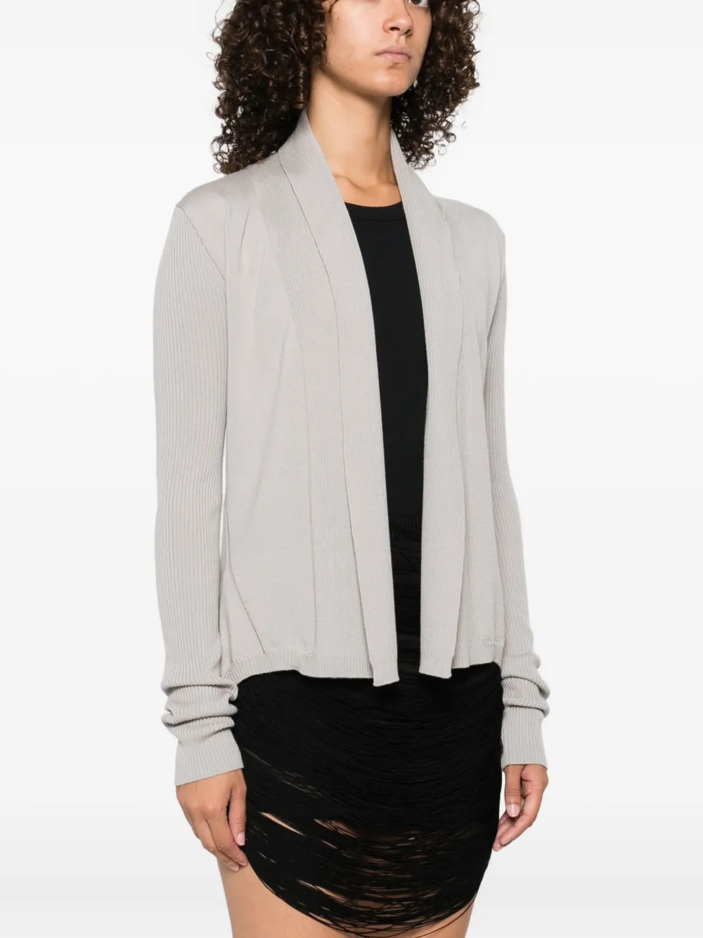Rick Owens ribbed open-front cardigan Grijs