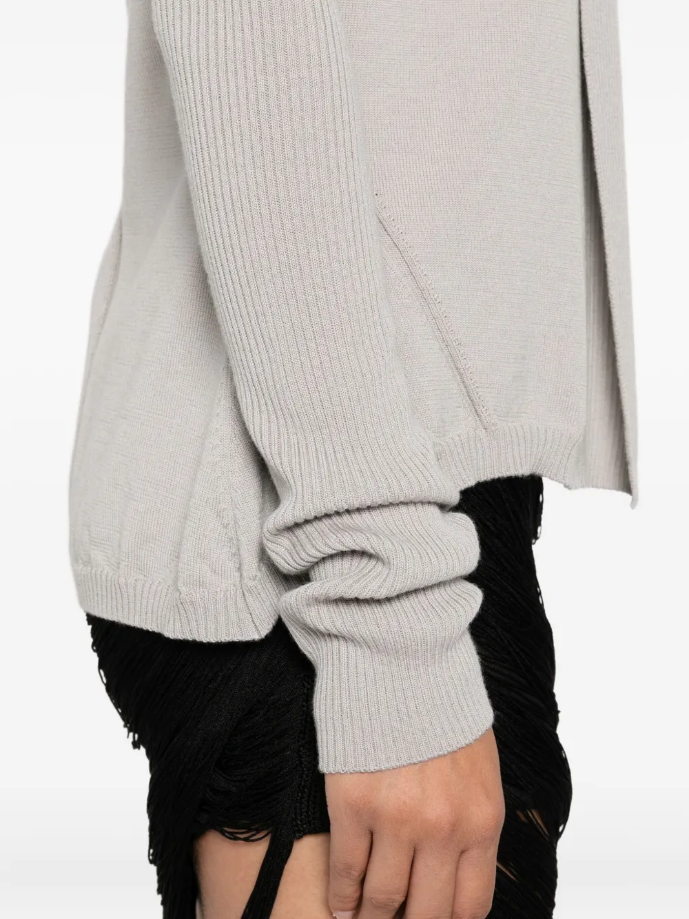 Rick Owens ribbed open-front cardigan Grijs