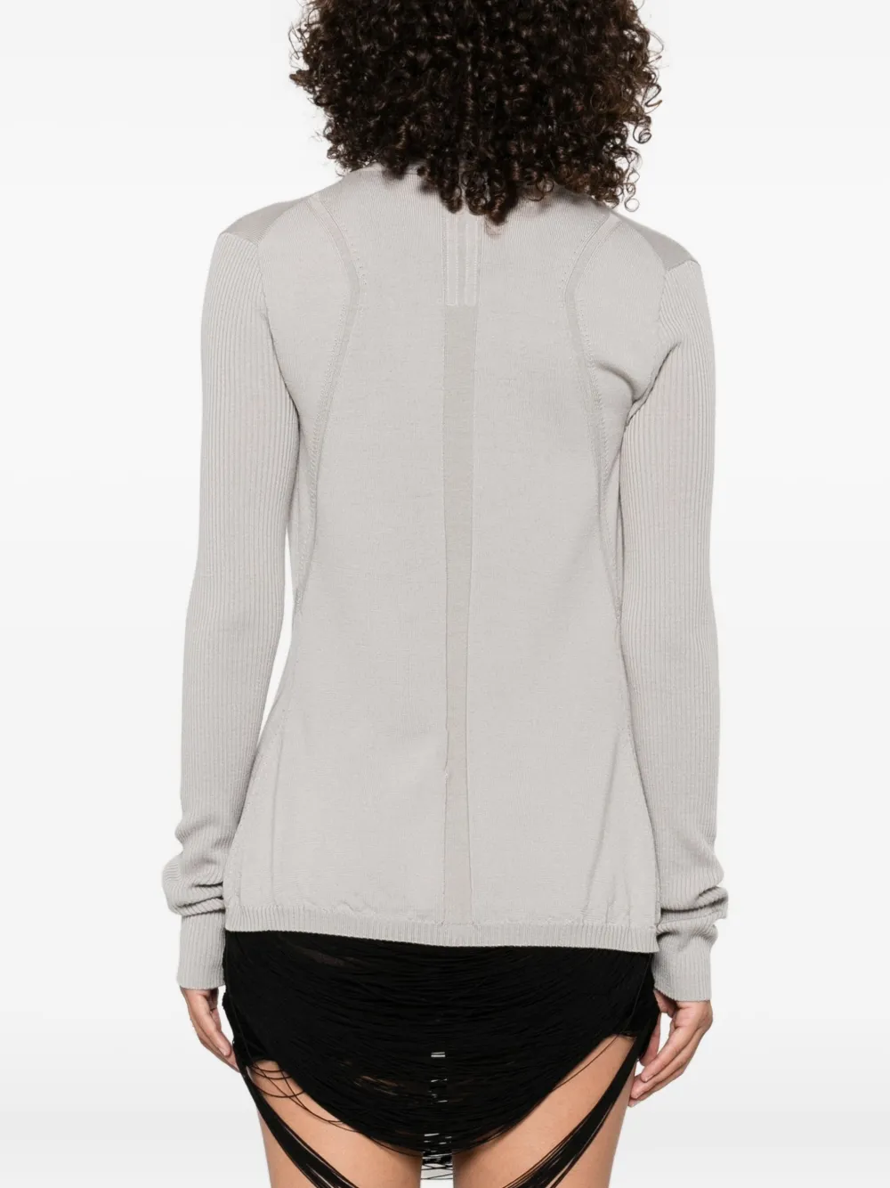 Rick Owens ribbed open-front cardigan Grijs