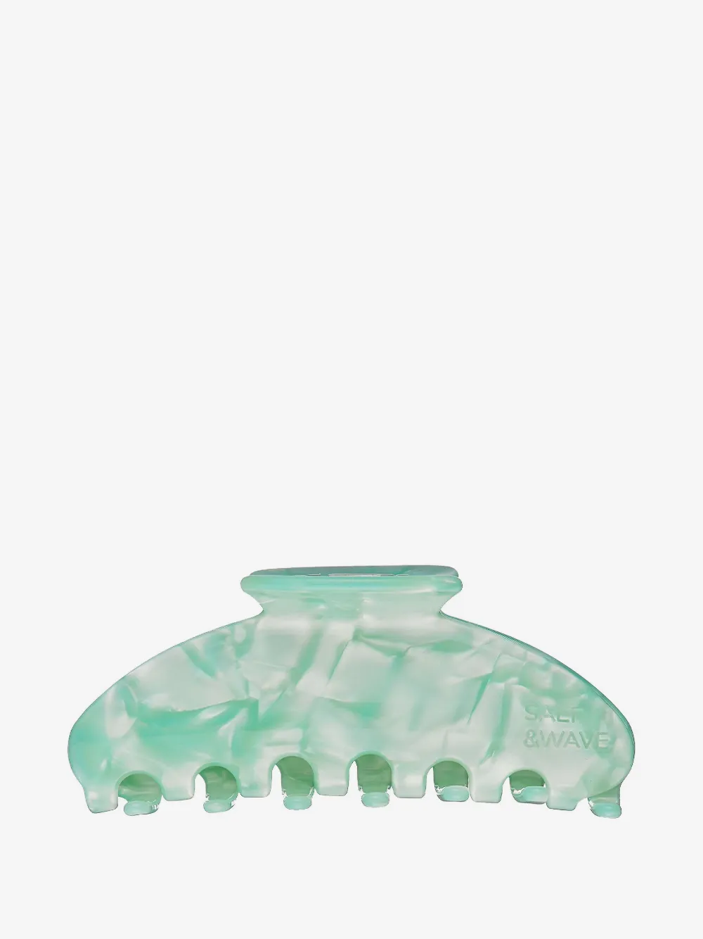 Aquamarine Moon marbled claw clip