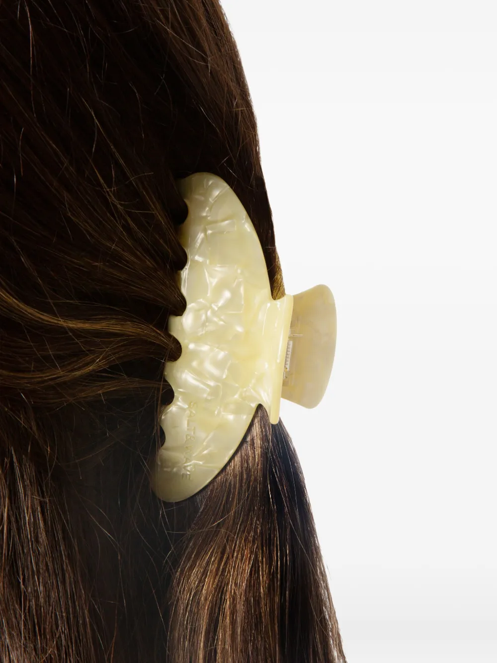 Salt & Wave Lemon Quartz Moon Hair Clip In Yellow