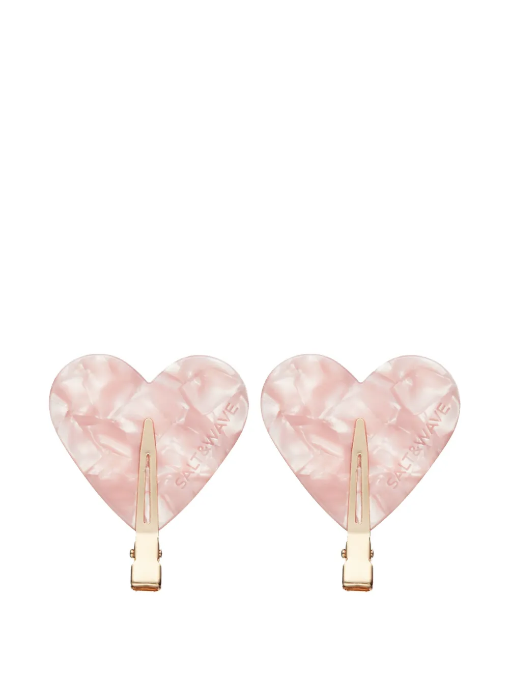 SALT & WAVE Quartz Heart heart-shaped hair clips (set of two) | Pink | Image 1