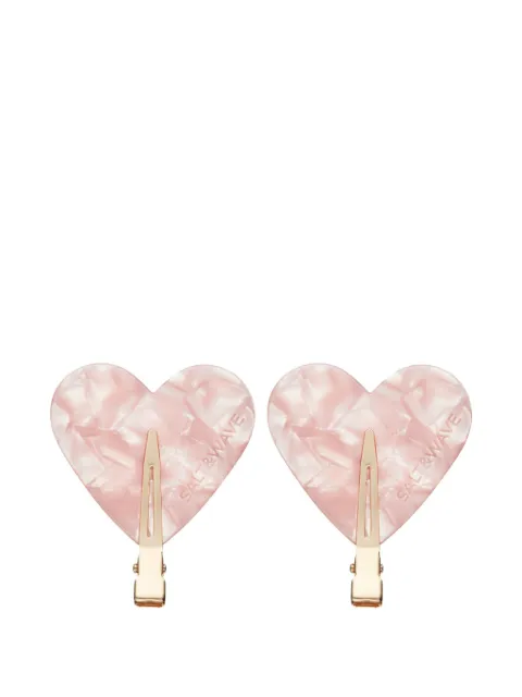 SALT & WAVE set de dos clips para el cabello con forma de corazón