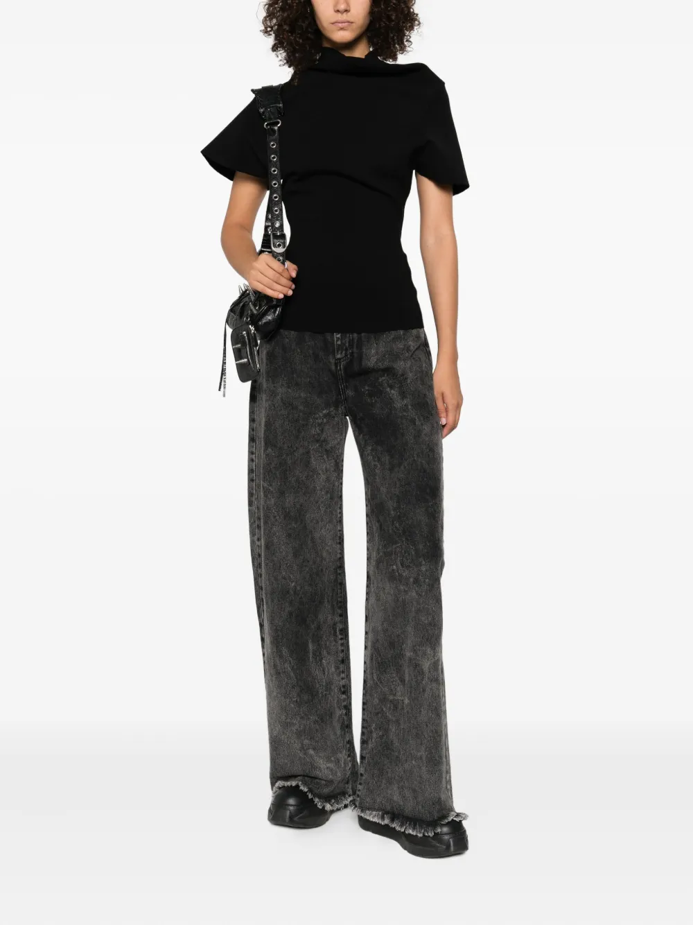 Rick Owens Concordians gedrapeerde top met korte mouwen Zwart