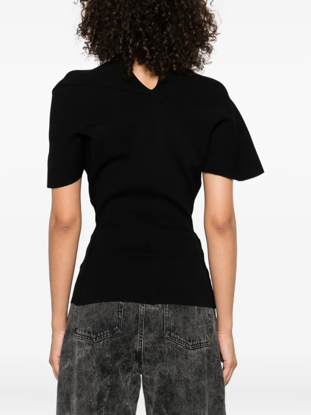 Rick Owens Concordians gedrapeerde top met korte mouwen Zwart