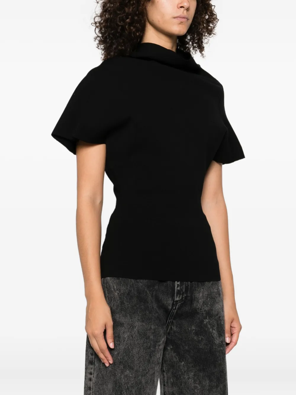 Rick Owens Concordians gedrapeerde top met korte mouwen Zwart