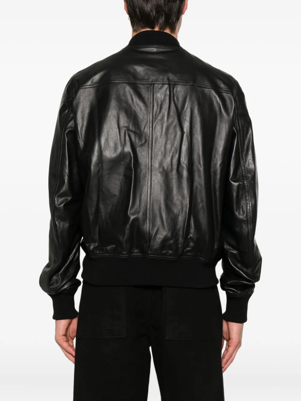 Rick Owens Leren bomberjack Zwart