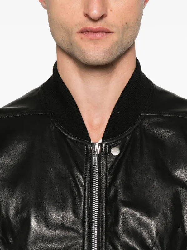 Rick Owens レザー ボンバージャケット | ブラック | FARFETCH JP