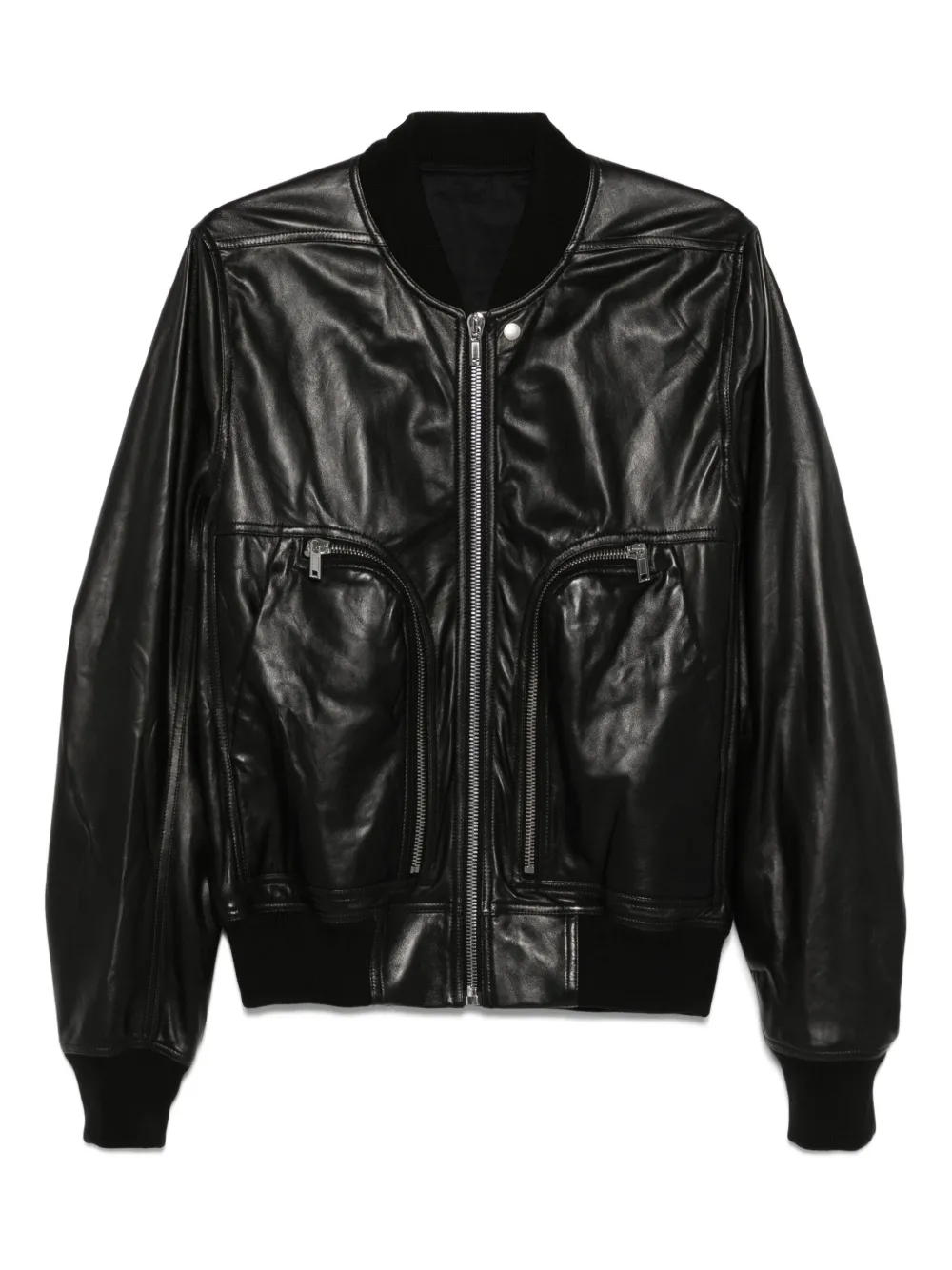 Rick Owens Leren bomberjack Zwart